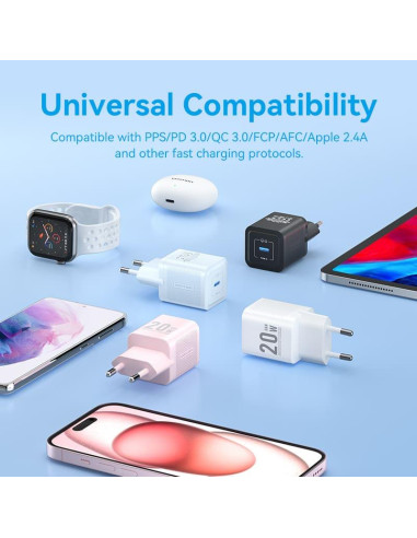 MOBILE CHARGER WALL 20W USB-C/1P BLACK FEPB0-EU VENTION