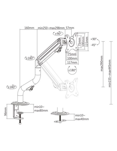 DISPLAY ACC MOUNTING ARM/17-32" MA-DA1-02 GEMBIRD