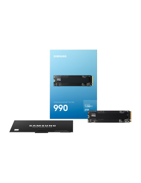SSD, SAMSUNG, 990, 2 TB, M.2, PCI Express 4.0, NVMe Yes, Write speed 6450 MB/s, Read speed 7250 MB/s, MTBF 1500000 h, Box, MZ-V