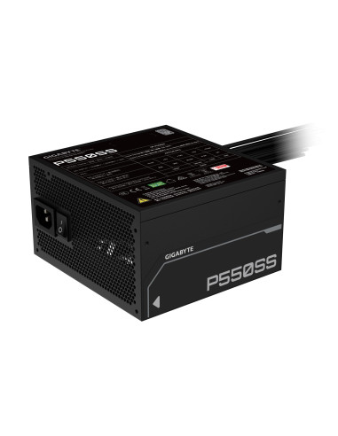 Power Supply, GIGABYTE, 550 Watts, Efficiency 80 PLUS SILVER, PFC Active, MTBF 100000 hours, GP-P550SS