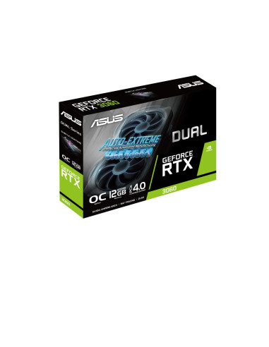 Graphics Card, ASUS, NVIDIA GeForce RTX 3060, 12 GB, 192 bit, PCIE 4.0 16x, GDDR6, GPU 1837 MHz, 1xHDMI, 3xDisplayPort, DUAL-RT