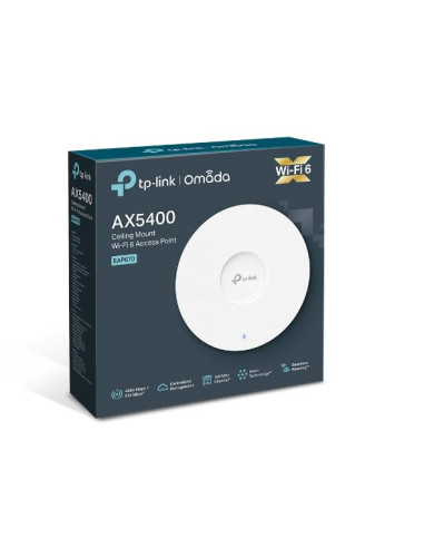 Access Point, TP-LINK, Omada, 5378 Mbps, IEEE 802.11a/b/g, IEEE 802.11n, IEEE 802.11ac, IEEE 802.11ax, 1xRJ45, EAP670