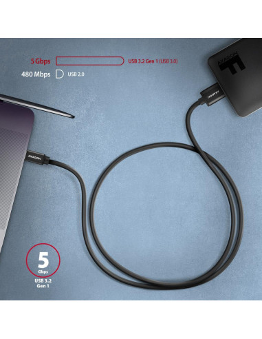 CABLE USB-C TO MICRO-B 1M/SPEED BLK BUMM3-CM10AB AXAGON