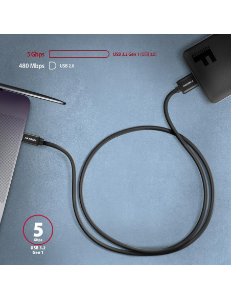 CABLE USB-C TO MICRO-B 1M/SPEED BLK BUMM3-CM10AB AXAGON