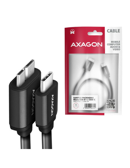 CABLE USB-C TO MICRO-B 1M/SPEED BLK BUMM3-CM10AB AXAGON