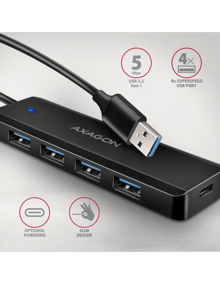 I/O HUB USB TRAVEL/0.19M HUE-C1A AXAGON