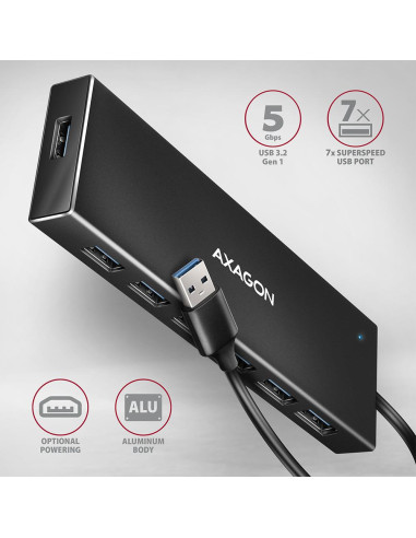 I/O HUB USB3.2 7PORT FLAT/1M HUE-F7A AXAGON