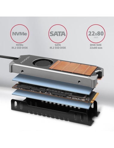 SSD ACC COOLER M.2 COPPER FAN/CLR-M2FAN AXAGON