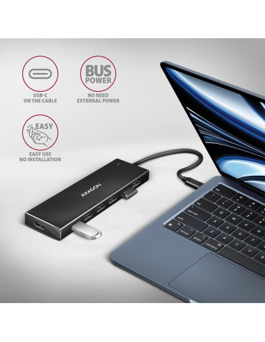 I/O HUB USB-C 7PORT FLAT/0.3M HUE-F7C AXAGON