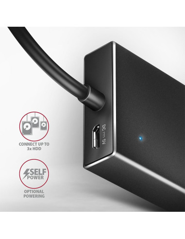 I/O HUB USB-C 7PORT FLAT/0.3M HUE-F7C AXAGON