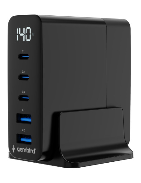 CHARGER USB UNIVERSAL 4P 140W/TA-UC-2A3C-PD140-01-BK GEMBIRD