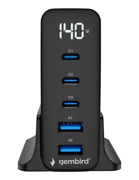 CHARGER USB UNIVERSAL 4P 140W/TA-UC-2A3C-PD140-01-BK GEMBIRD