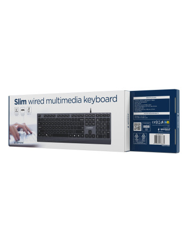 KEYBOARD MULTIMEDIA USB ENG/BLACK KB-MCH-06 GEMBIRD
