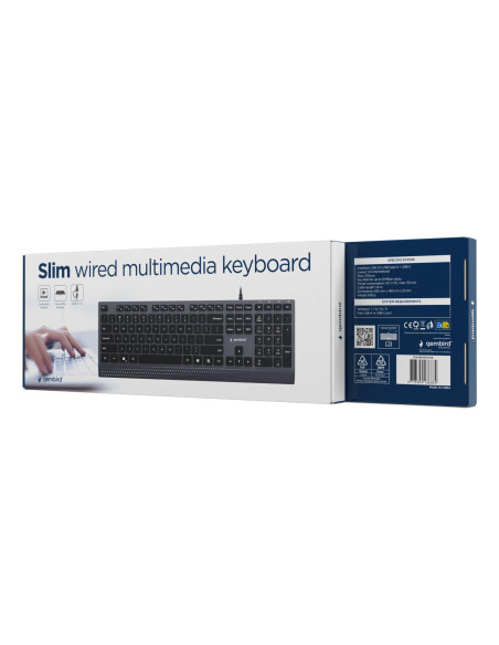 KEYBOARD MULTIMEDIA USB ENG/BLACK KB-MCH-06 GEMBIRD