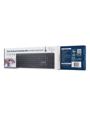 KEYBOARD WRL SLIM 2.4G+BT US/KB-WPS-03 GEMBIRD