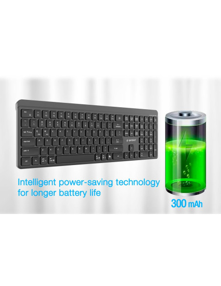 KEYBOARD WRL SLIM 2.4G+BT US/KB-WPS-03 GEMBIRD