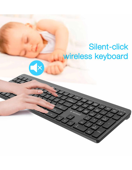 KEYBOARD WRL SLIM 2.4G+BT US/KB-WPS-03 GEMBIRD