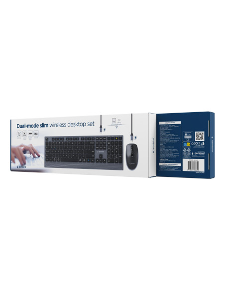 KEYBOARD +MOUSE WRL ENG/BK KBS-WPS-02 GEMBIRD