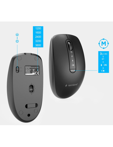 KEYBOARD +MOUSE WRL ENG/BK KBS-WPS-02 GEMBIRD