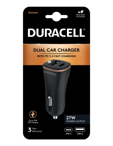 MOBILE CHARGER CAR USB/2P DR6026A DURACELL