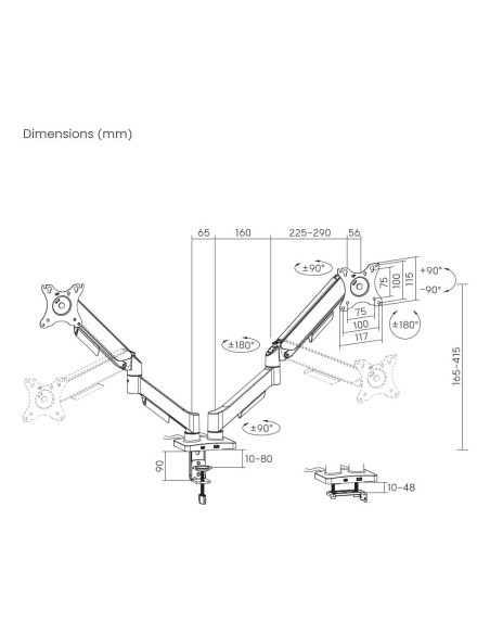 DISPLAY ACC MOUNTING ARM/17-32" MA-DA2U-01 GEMBIRD