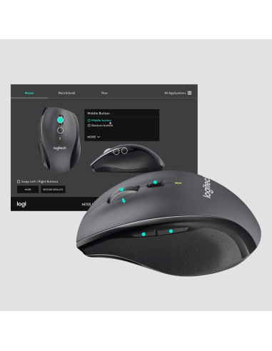 MOUSE USB LASER WRL M705/BLACK 910-006034 LOGITECH