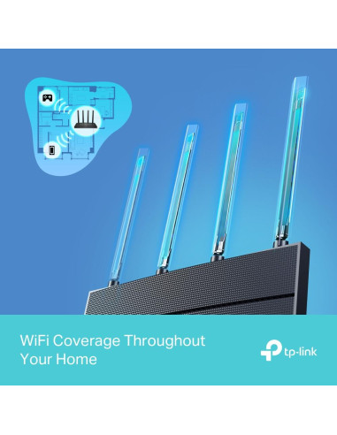 Wireless Router, TP-LINK, Wireless Router, 1500 Mbps, Wi-Fi 6, 1 WAN, 3x10/100/1000M, Number of antennas 4, ARCHERAX12