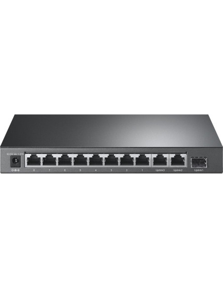 Switch, TP-LINK, Desktop/pedestal, 8x10Base-T / 100Base-TX, 1xSFP, 2xRJ45, PoE+ ports 8, 65 Watts, TL-SL1311P
