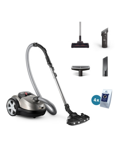 Vacuum Cleaner, PHILIPS, Cordless, 900 Watts, Capacity 4 l, Noise 75 dB, Black / Grey, Weight 5.3 kg, XD8152/12