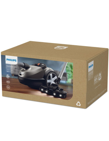 Vacuum Cleaner, PHILIPS, Cordless, 900 Watts, Capacity 4 l, Noise 75 dB, Black / Grey, Weight 5.3 kg, XD8152/12