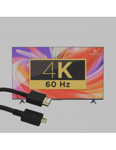 CABLE HDMI-MICRO HDMI 1.8M/V.2.0 BLK CC-HDMID-6 GEMBIRD