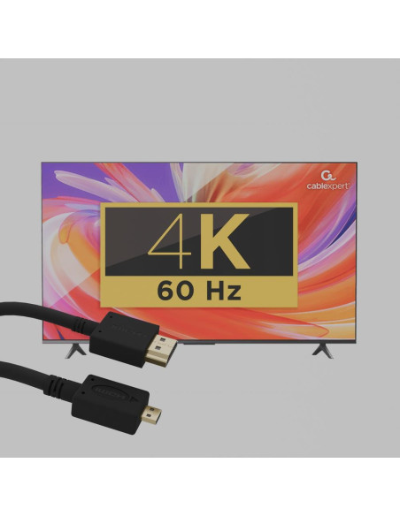 CABLE HDMI-MICRO HDMI 1.8M/V.2.0 BLK CC-HDMID-6 GEMBIRD