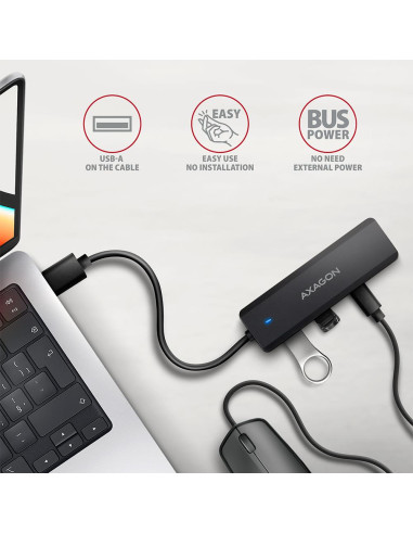 I/O HUB USB TRAVEL/0.19M HUE-C2A AXAGON