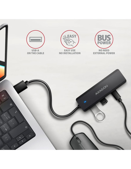 I/O HUB USB TRAVEL/0.19M HUE-C2A AXAGON