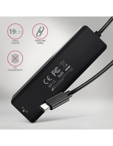 I/O HUB USB-C TRAVEL/0.19M HUE-C2C AXAGON