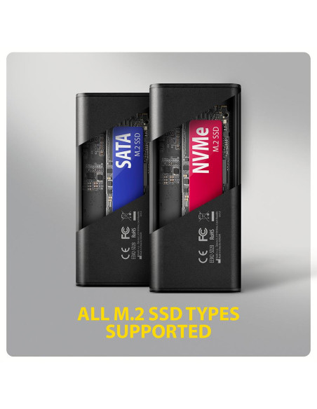 SSD ACC ENCLOSURE M.2 NVME/SATA USB-C EEM2-SD2B AXAGON