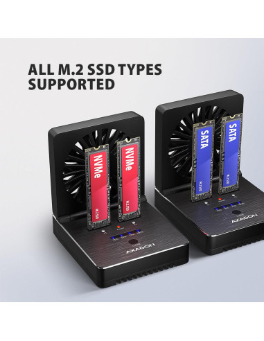 SSD ACC DOCK STATION USB-C/2XM.2 NVME ADSA-M2C22 AXAGON