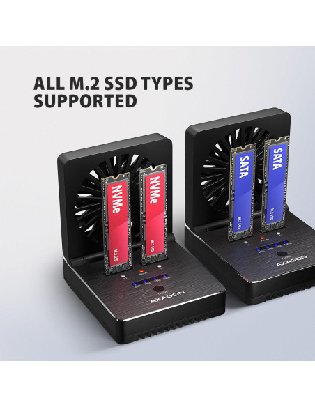SSD ACC DOCK STATION USB-C/2XM.2 NVME ADSA-M2C22 AXAGON