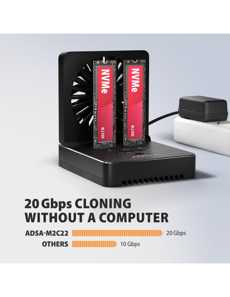 SSD ACC DOCK STATION USB-C/2XM.2 NVME ADSA-M2C22 AXAGON