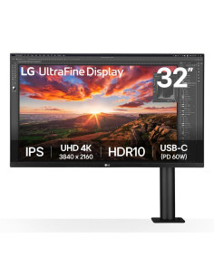 LCD Monitor, LG, 31.5", Panel IPS, 3840x2160, 16:9, 60Hz, 5 ms, Speakers, Swivel, Pivot, Height adjustable, Tilt, Colour Black,