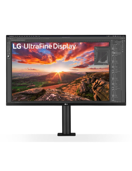 LCD Monitor, LG, 31.5", Panel IPS, 3840x2160, 16:9, 60Hz, 5 ms, Speakers, Swivel, Pivot, Height adjustable, Tilt, Colour Black,
