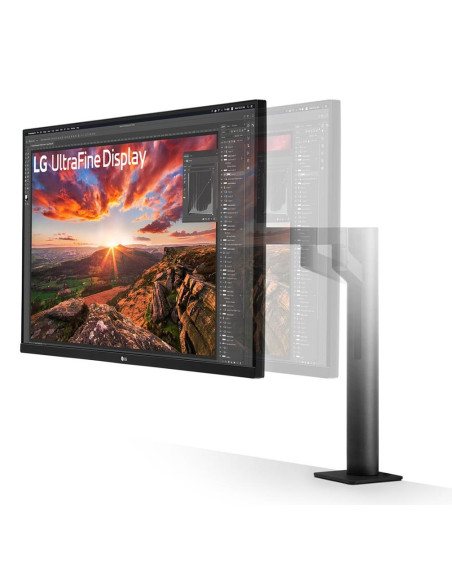 LCD Monitor, LG, 31.5", Panel IPS, 3840x2160, 16:9, 60Hz, 5 ms, Speakers, Swivel, Pivot, Height adjustable, Tilt, Colour Black,
