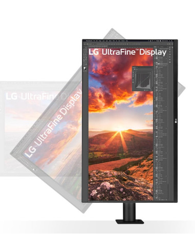 LCD Monitor, LG, 31.5", Panel IPS, 3840x2160, 16:9, 60Hz, 5 ms, Speakers, Swivel, Pivot, Height adjustable, Tilt, Colour Black,