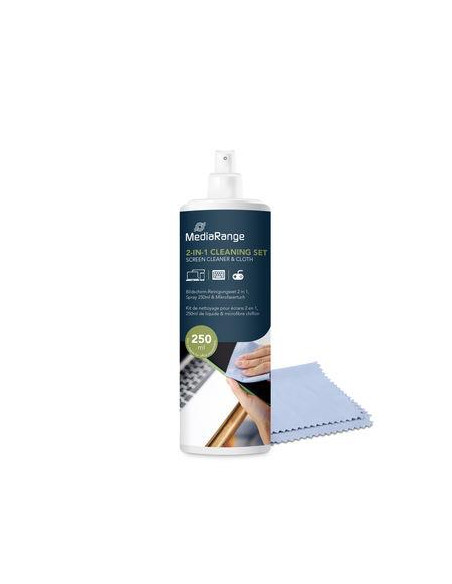 CLEANING LIQUID SCREEN 250ML/WITH CLOTH MR721 MEDIARANGE