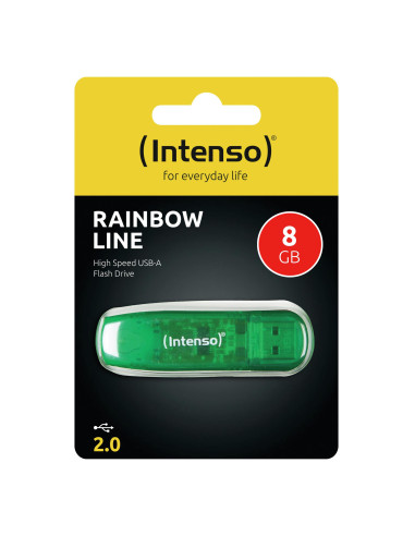 MEMORY DRIVE FLASH USB2 8GB/GREEN 3502460 INTENSO