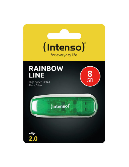 MEMORY DRIVE FLASH USB2 8GB/GREEN 3502460 INTENSO