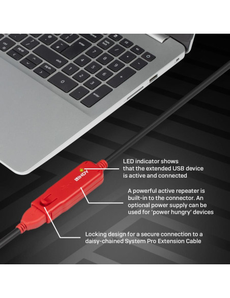 CABLE USB2 EXTENSION 12M/42782 LINDY