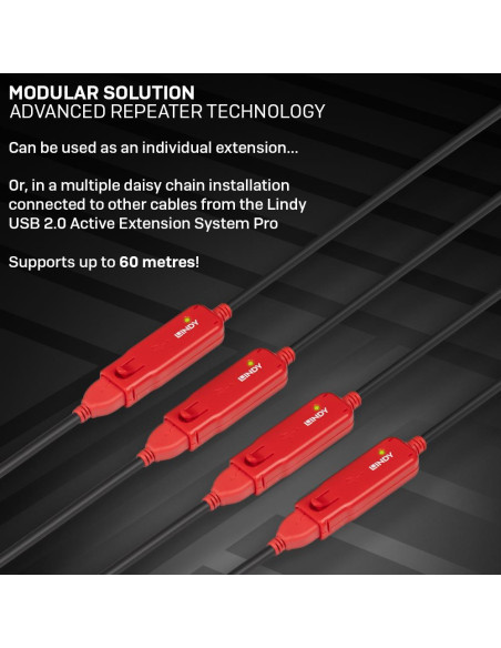 CABLE USB2 EXTENSION 12M/42782 LINDY