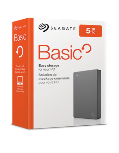 External HDD, SEAGATE, Basic, 5TB, USB 3.0, STJL5000400