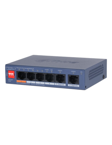 Switch, DAHUA, DH-CS4006-4ET2GT-60, Switch layer L2, 2xRJ-45 ports, RJ-45 Ports Type Fast Ethernet (10/100), 4xGigabit Ethernet